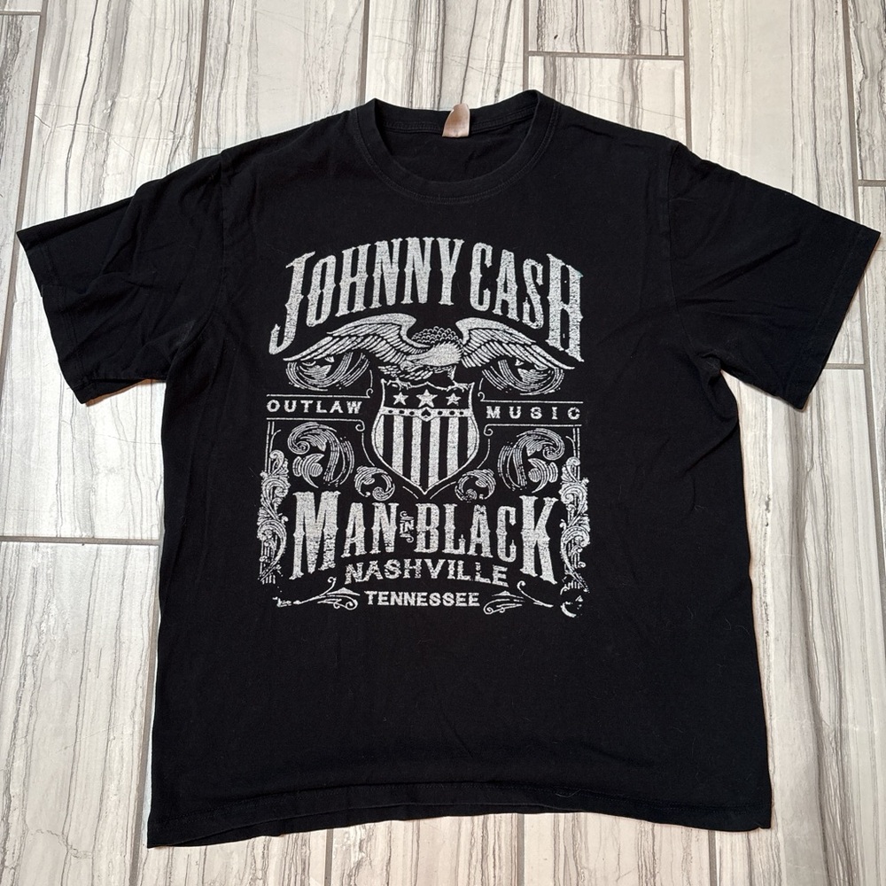 Johnny Cash Black Graphic T-Shirt
